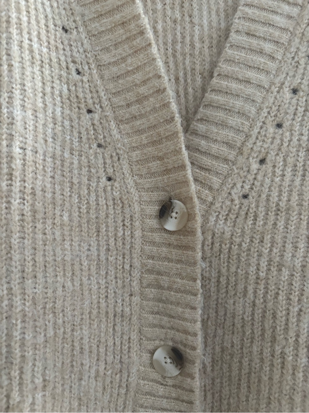 Old Navy Beige Ribbed Button-Front Women's Cardigan - Picture 4 of 4